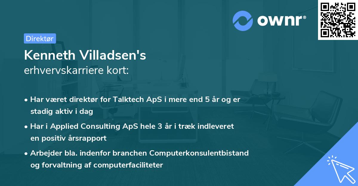 Kenneth Villadsen's erhvervskarriere kort