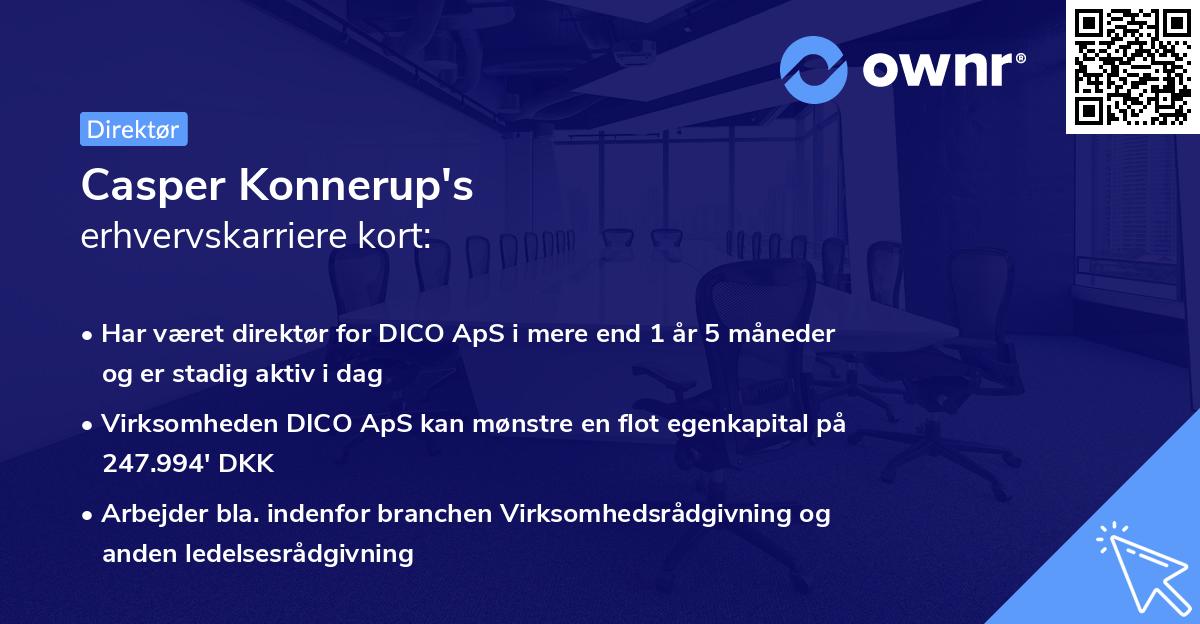 Casper Konnerup's erhvervskarriere kort