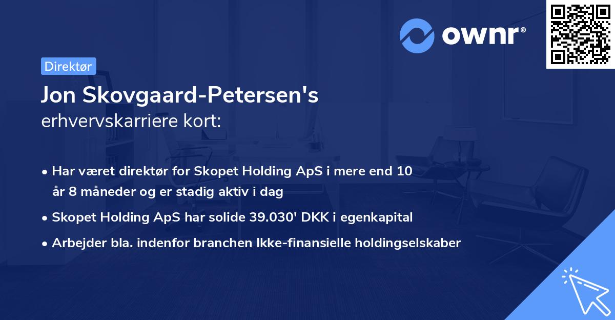 Jon Skovgaard-Petersen's erhvervskarriere kort