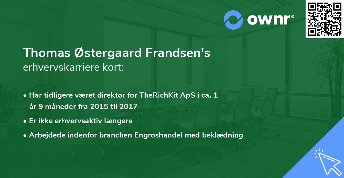 Thomas Østergaard Frandsen's erhvervskarriere kort