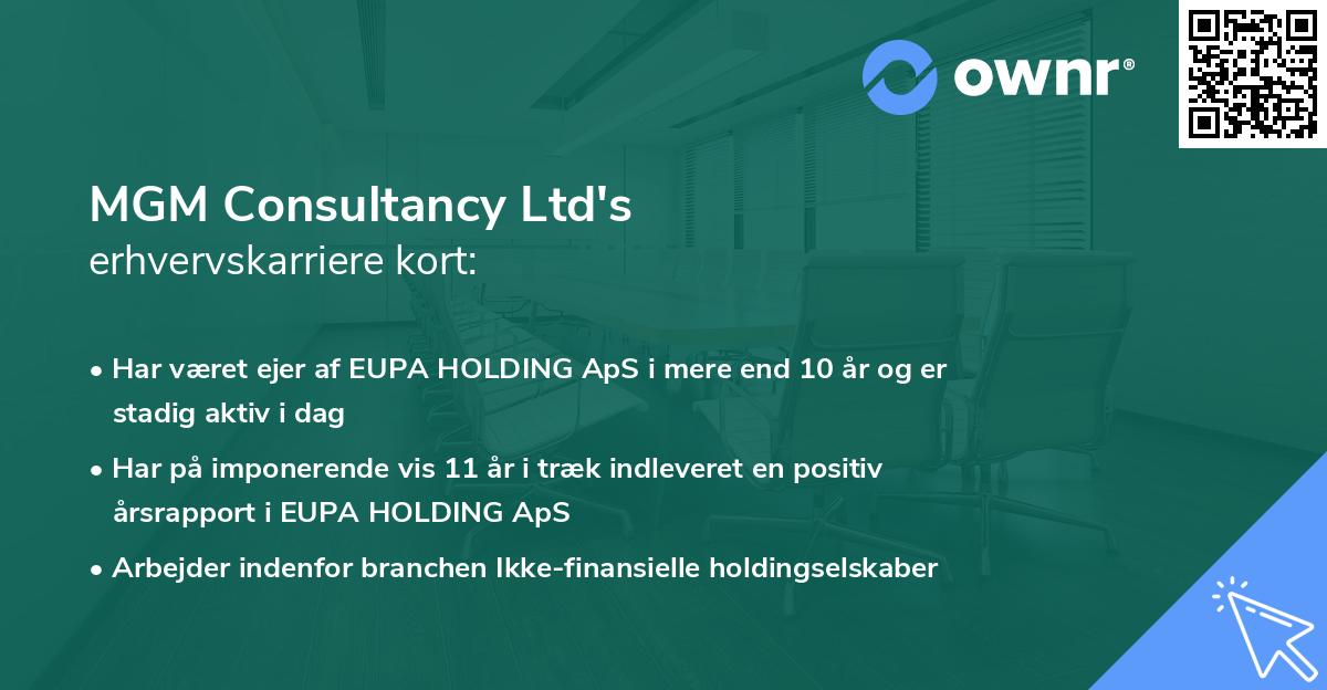 MGM Consultancy Ltd's erhvervskarriere kort
