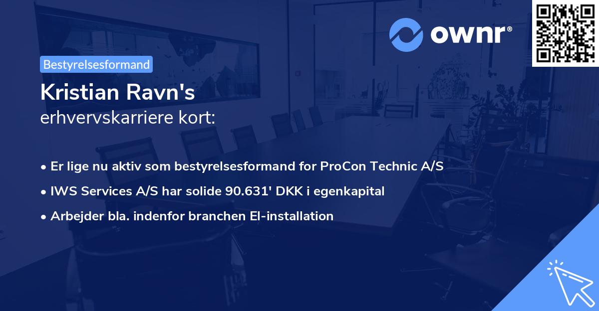 Kristian Ravn's erhvervskarriere kort