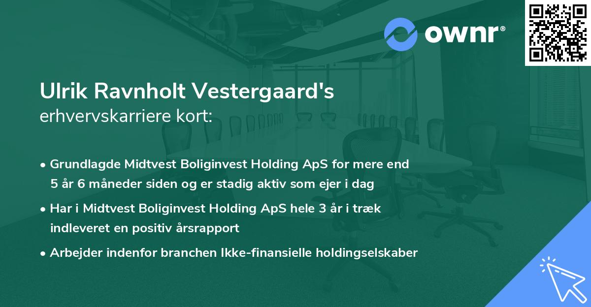Ulrik Ravnholt Vestergaard's erhvervskarriere kort