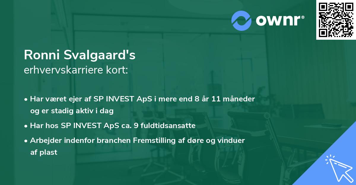 Ronni Svalgaard's erhvervskarriere kort