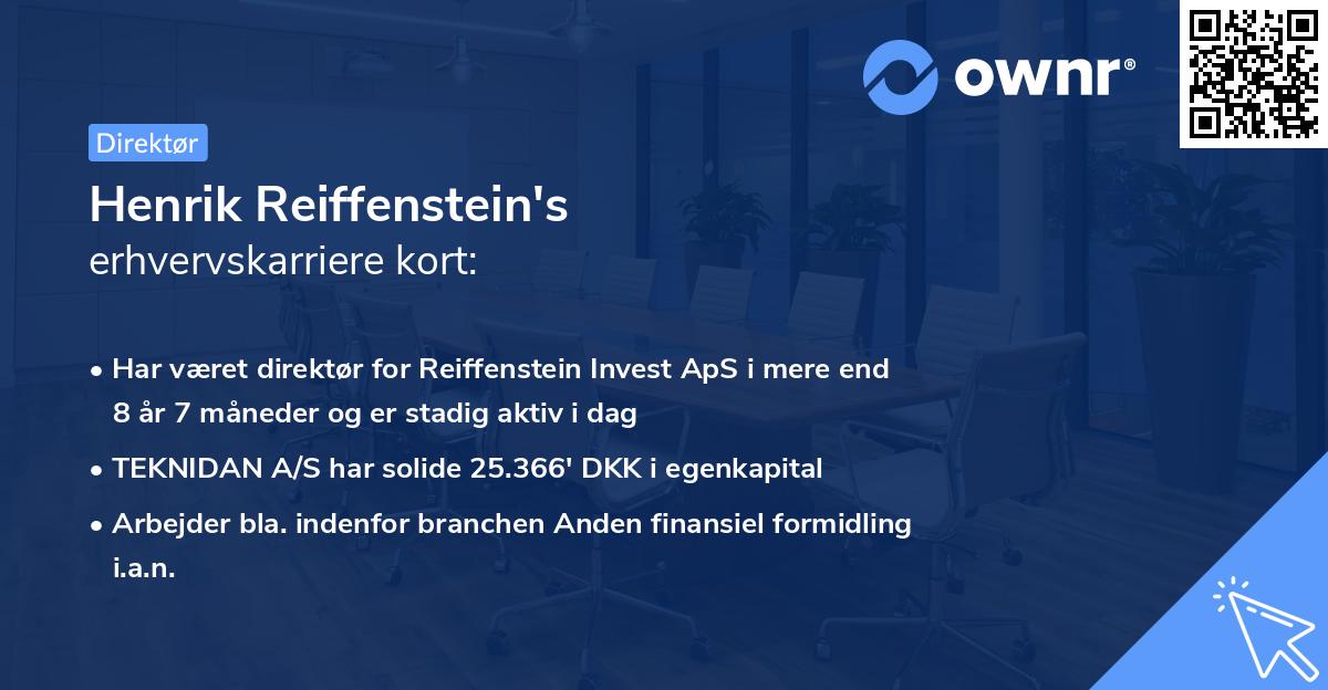 Henrik Reiffenstein's erhvervskarriere kort