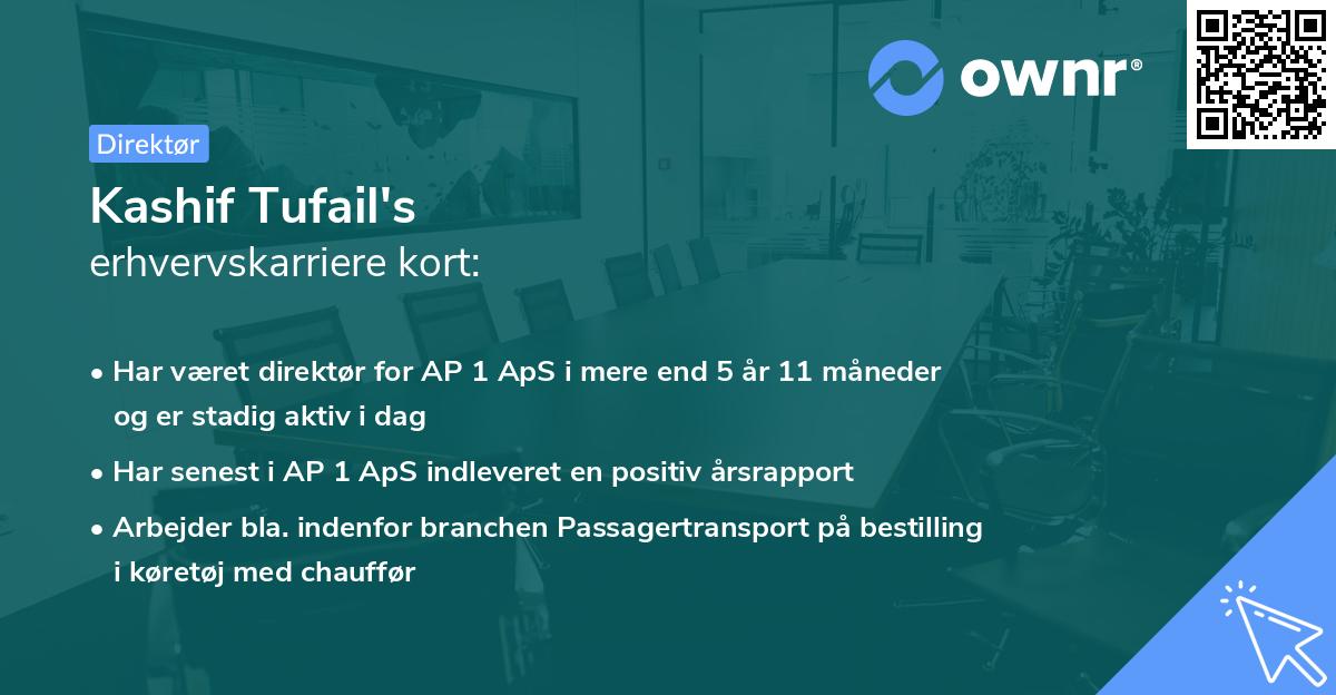 Kashif Tufail's erhvervskarriere kort