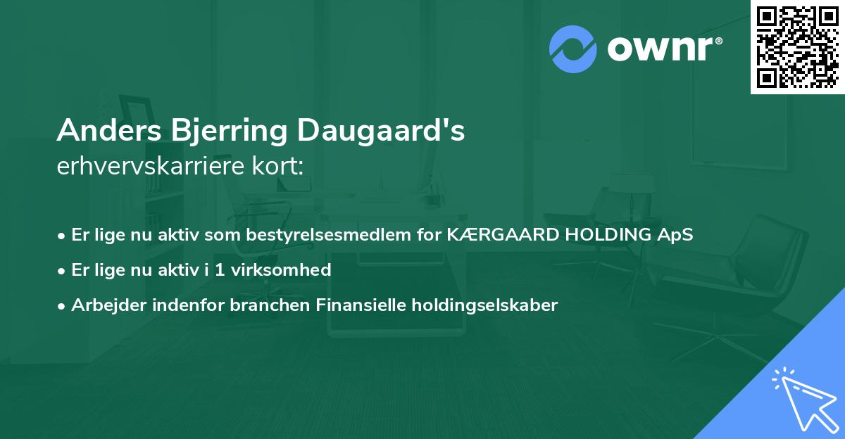 Anders Bjerring Daugaard's erhvervskarriere kort