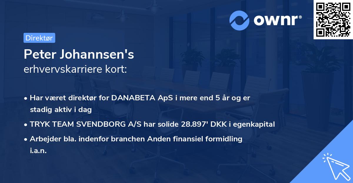 Peter Johannsen's erhvervskarriere kort