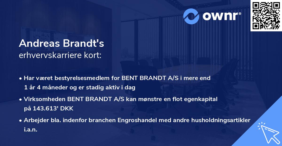 Andreas Brandt's erhvervskarriere kort