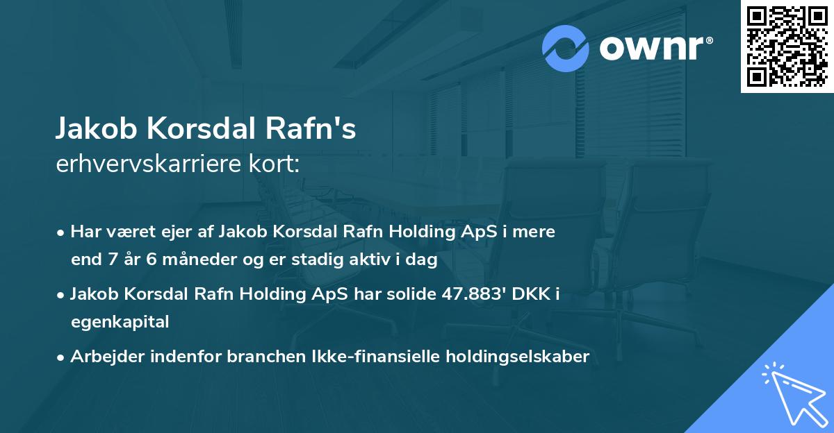 Jakob Korsdal Rafn's erhvervskarriere kort