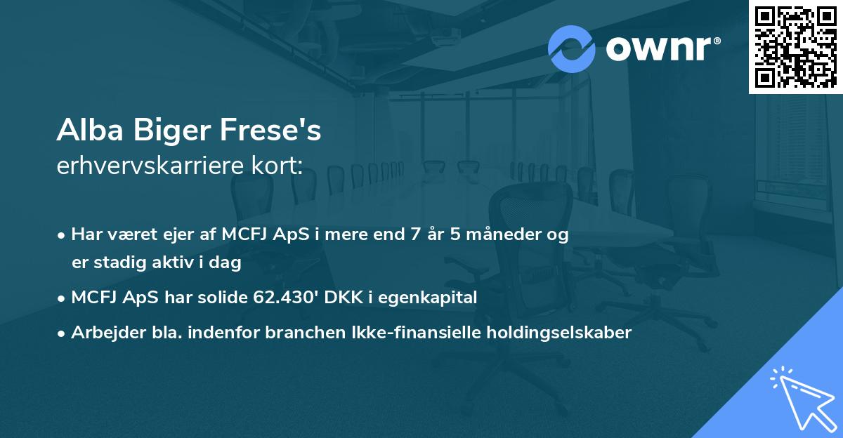 Alba Biger Frese's erhvervskarriere kort