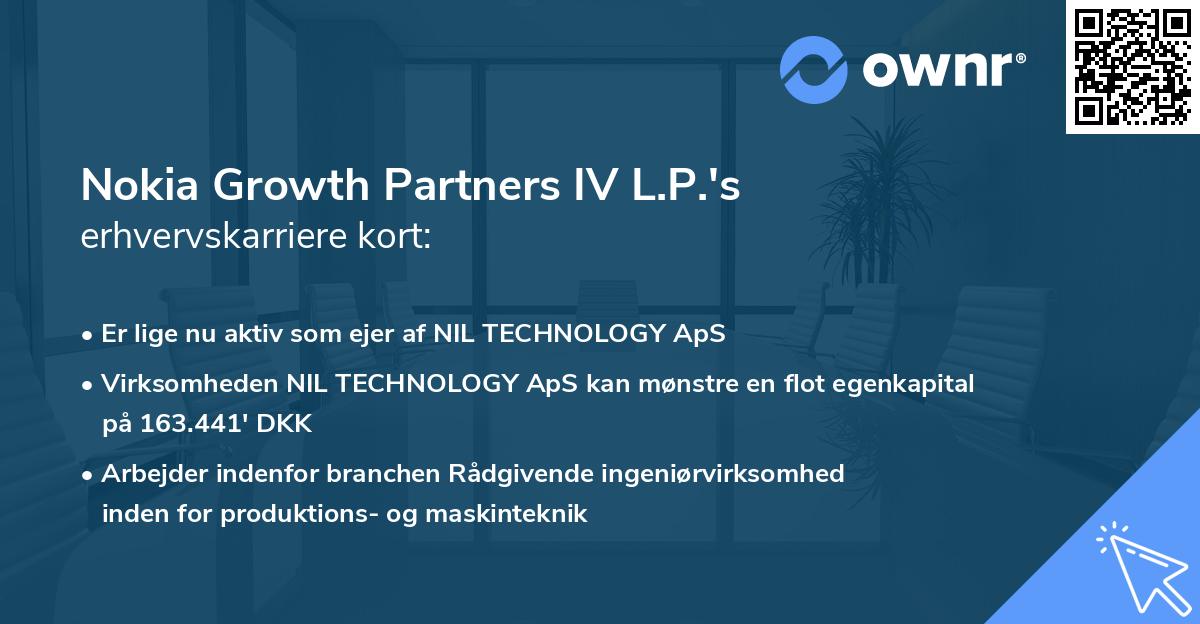 Nokia Growth Partners IV L.P.'s erhvervskarriere kort