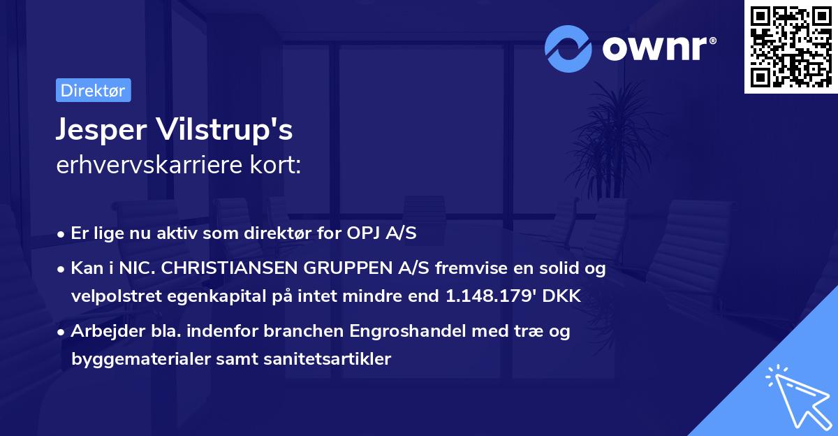 Jesper Vilstrup's erhvervskarriere kort