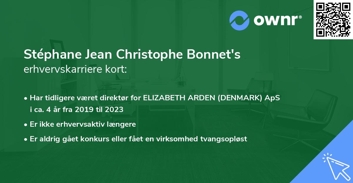 Stéphane Jean Christophe Bonnet's erhvervskarriere kort