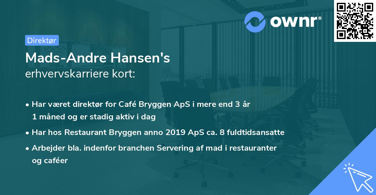 Mads-Andre Hansen's erhvervskarriere kort