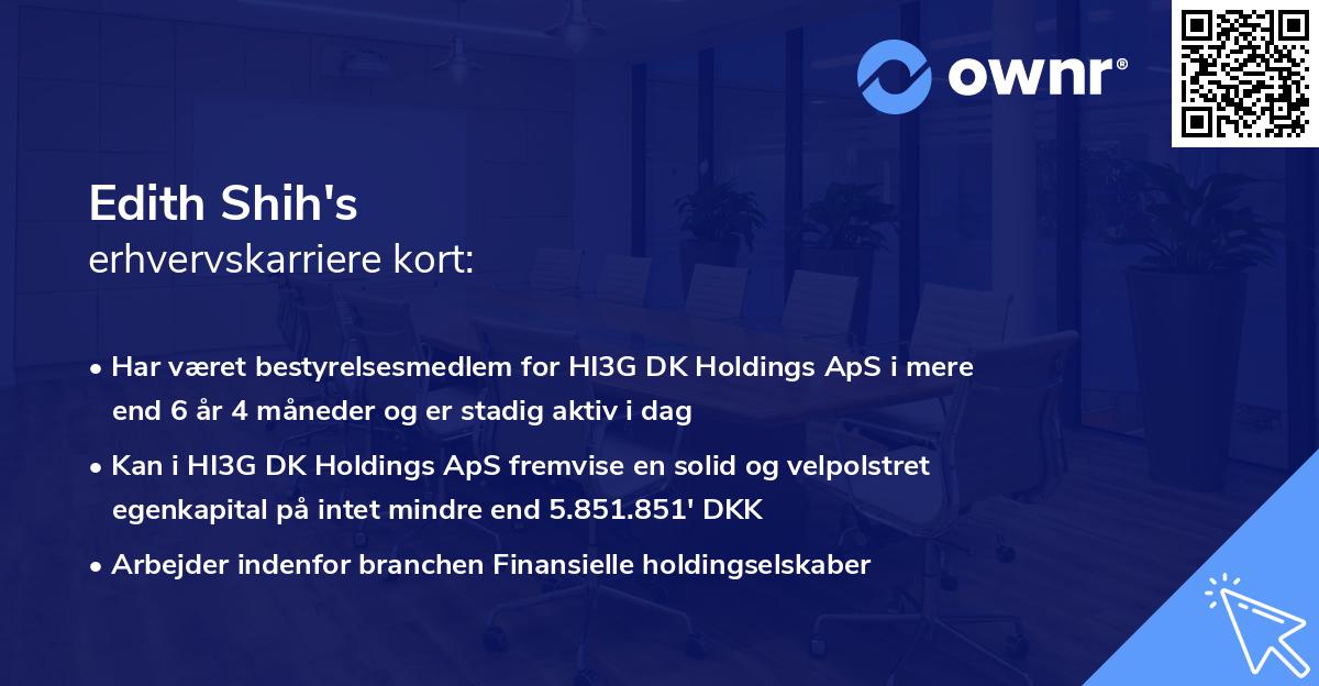 Edith Shih's erhvervskarriere kort