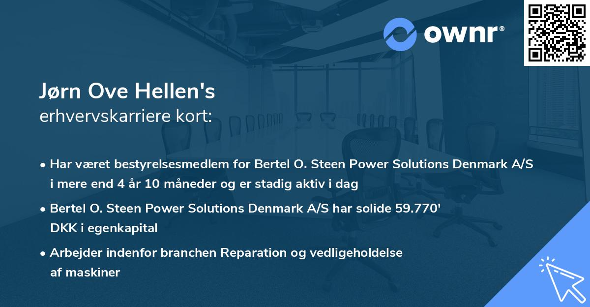 Jørn Ove Hellen's erhvervskarriere kort