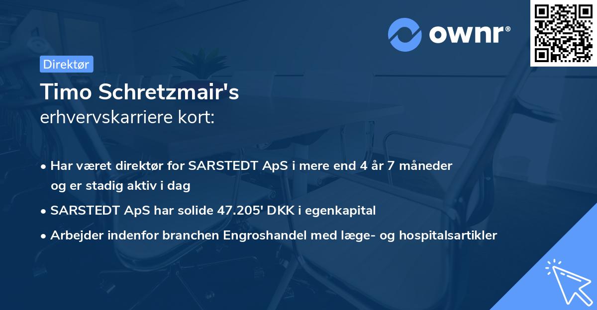 Timo Schretzmair's erhvervskarriere kort