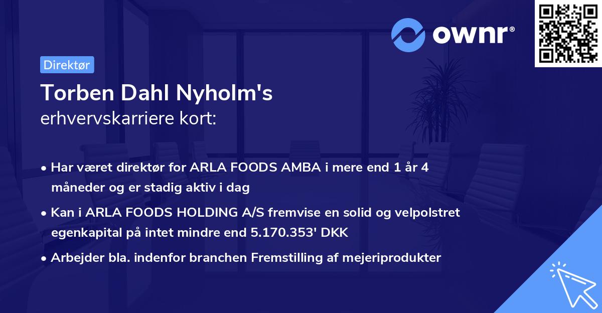 Torben Dahl Nyholm's erhvervskarriere kort