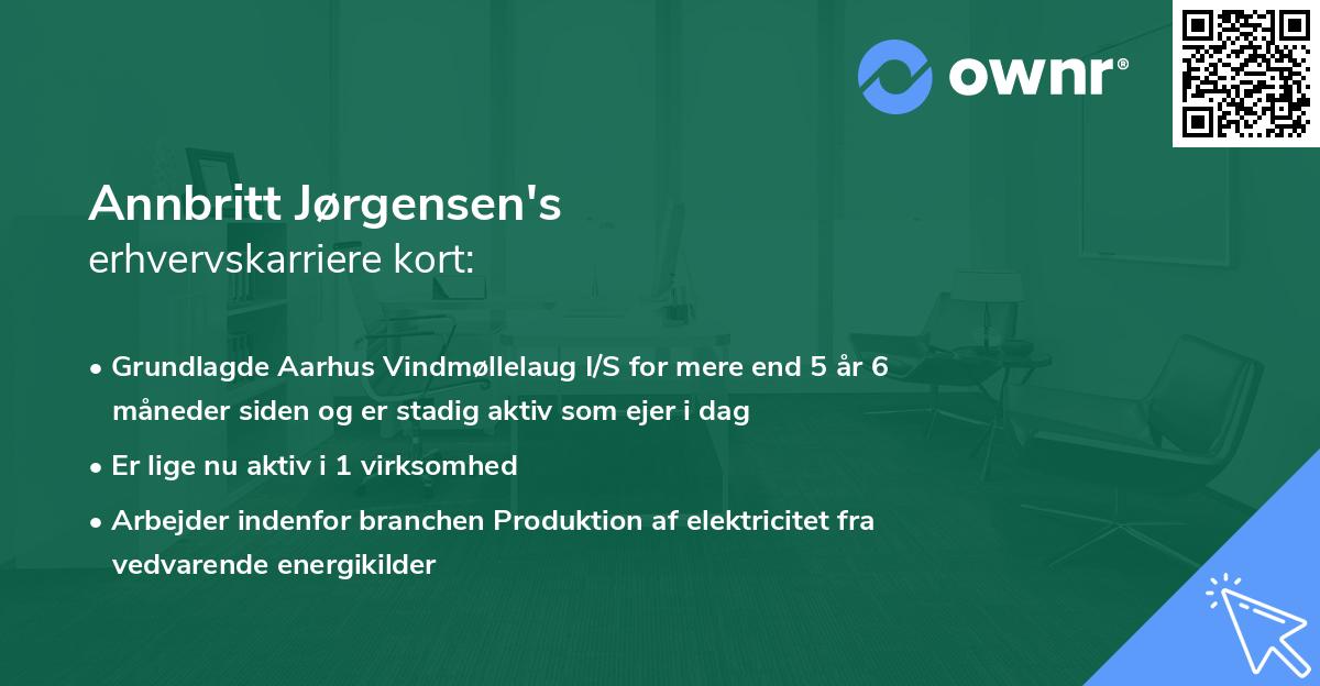 Annbritt Jørgensen's erhvervskarriere kort