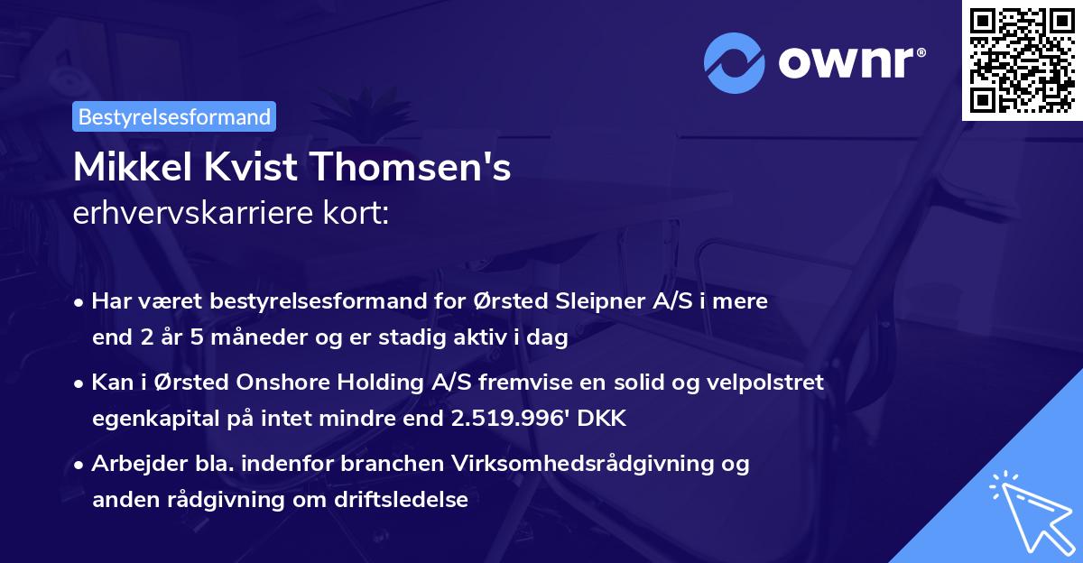 Mikkel Kvist Thomsen's erhvervskarriere kort