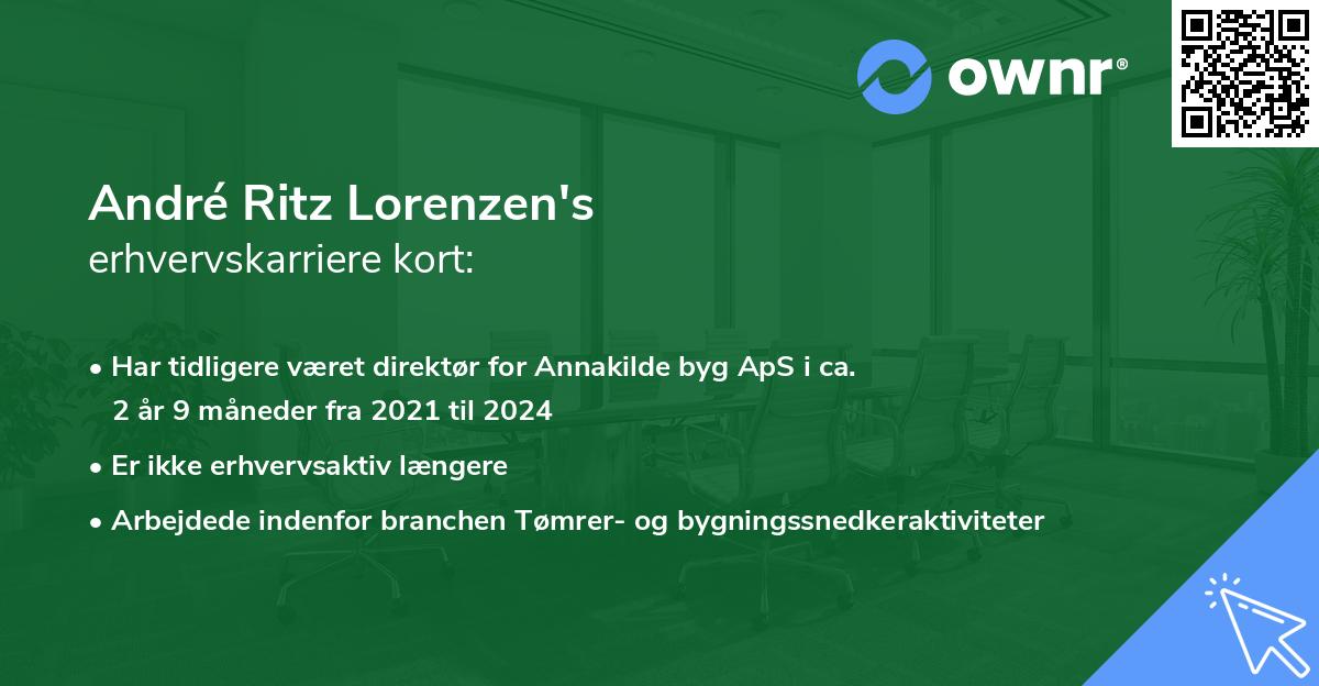 André Ritz Lorenzen's erhvervskarriere kort
