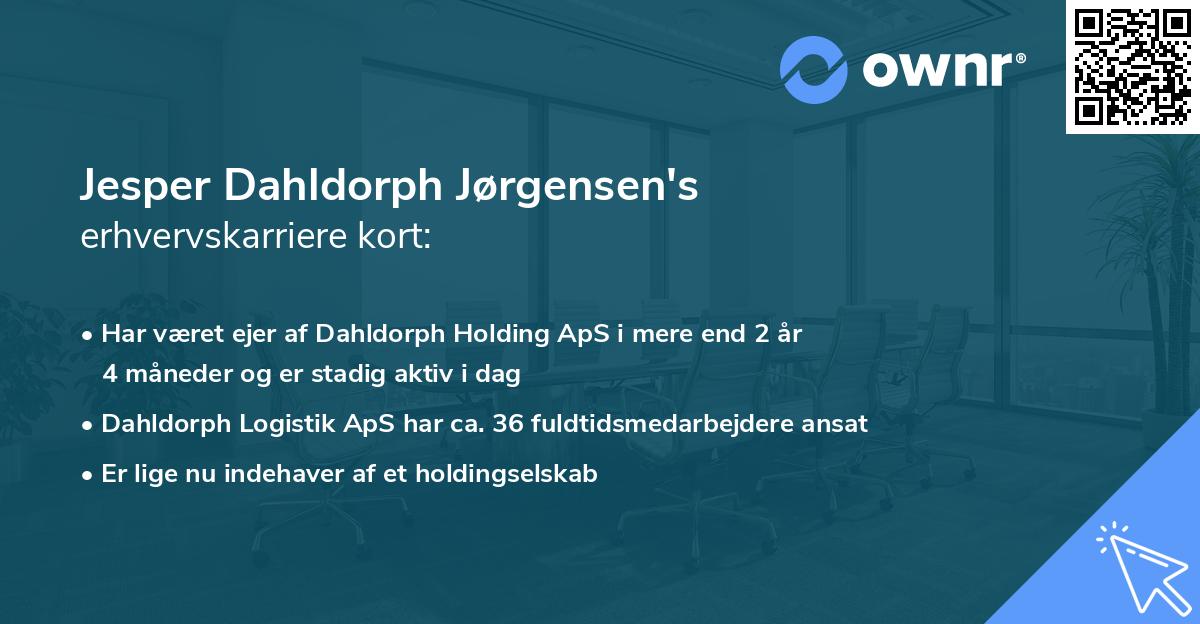 Jesper Dahldorph Jørgensen's erhvervskarriere kort