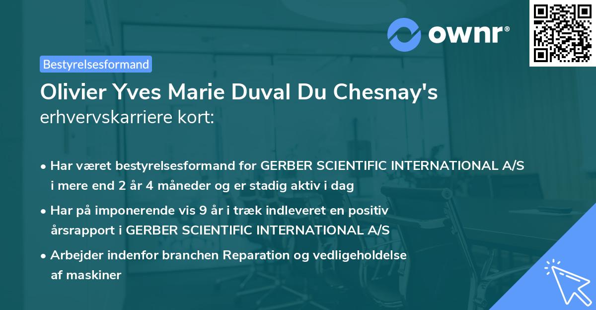 Olivier Yves Marie Duval Du Chesnay's erhvervskarriere kort