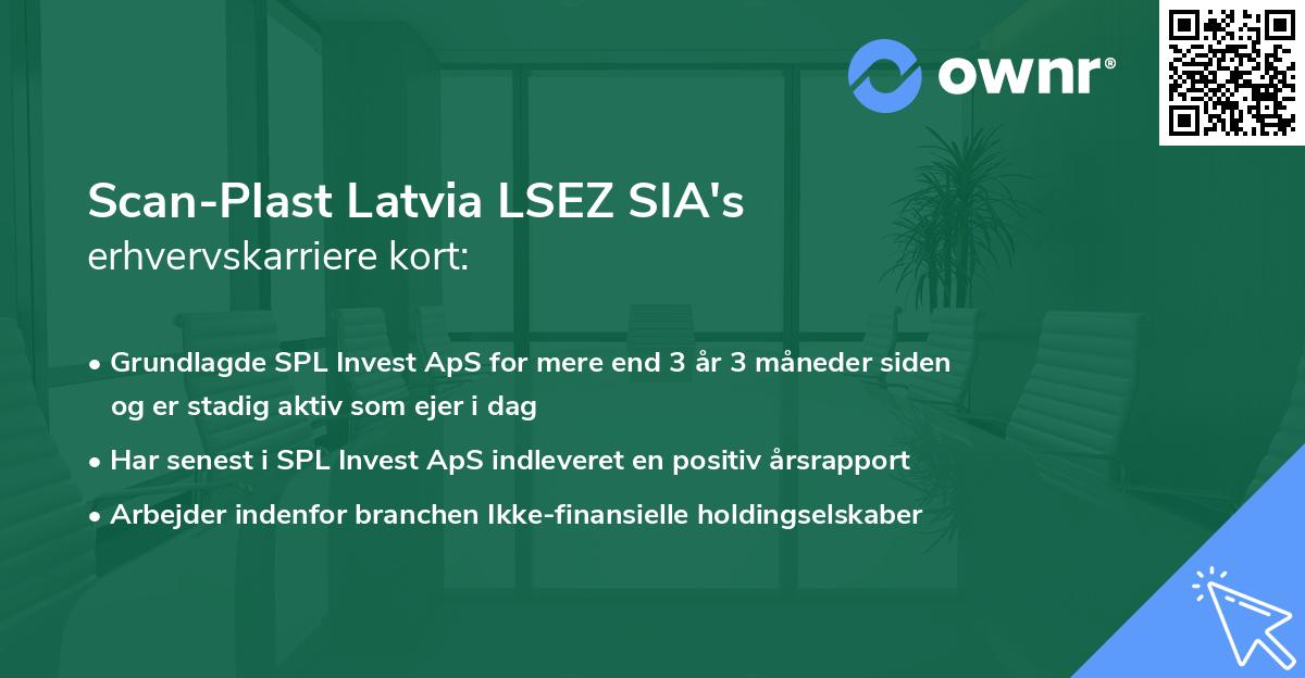 Scan-Plast Latvia LSEZ SIA's erhvervskarriere kort