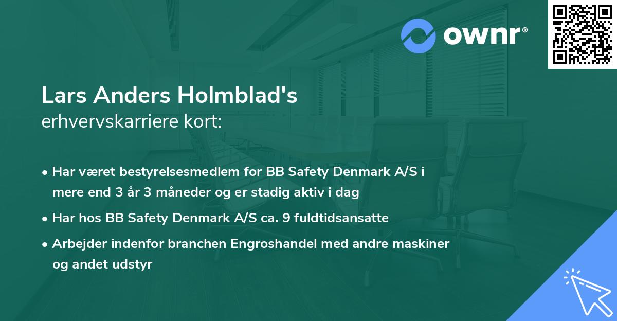Lars Anders Holmblad's erhvervskarriere kort