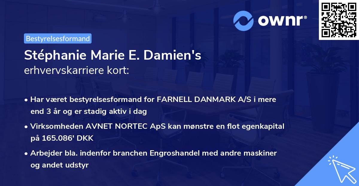 Stéphanie Marie E. Damien's erhvervskarriere kort