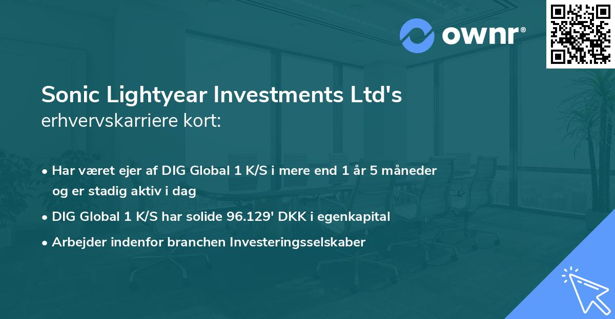 Sonic Lightyear Investments Ltd's erhvervskarriere kort