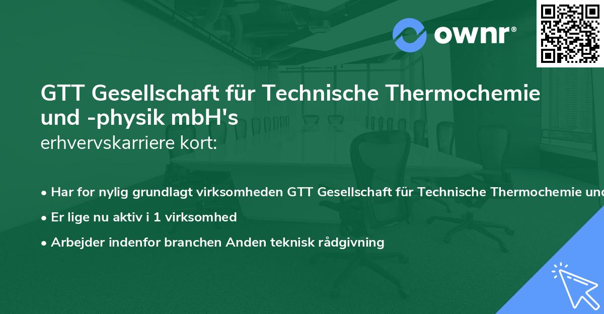 GTT Gesellschaft für Technische Thermochemie und -physik mbH's erhvervskarriere kort