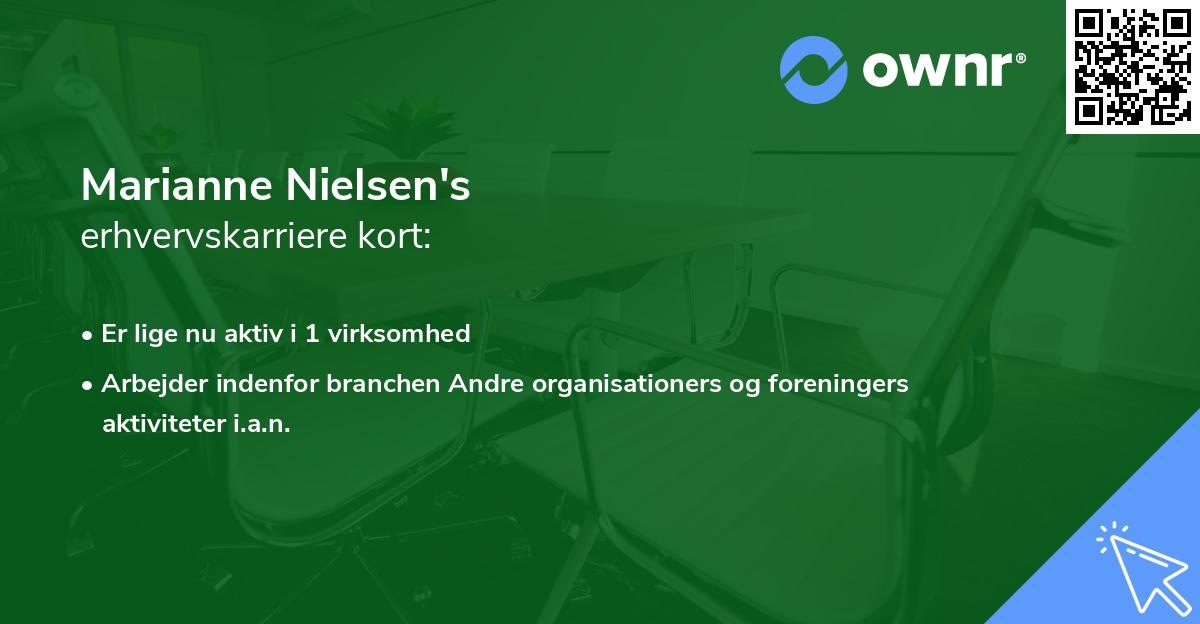 Marianne Nielsen's erhvervskarriere kort