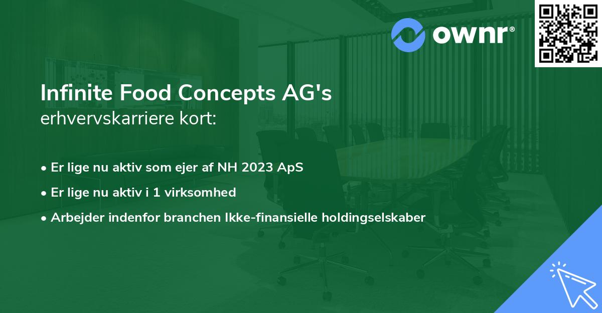 Infinite Food Concepts AG's erhvervskarriere kort