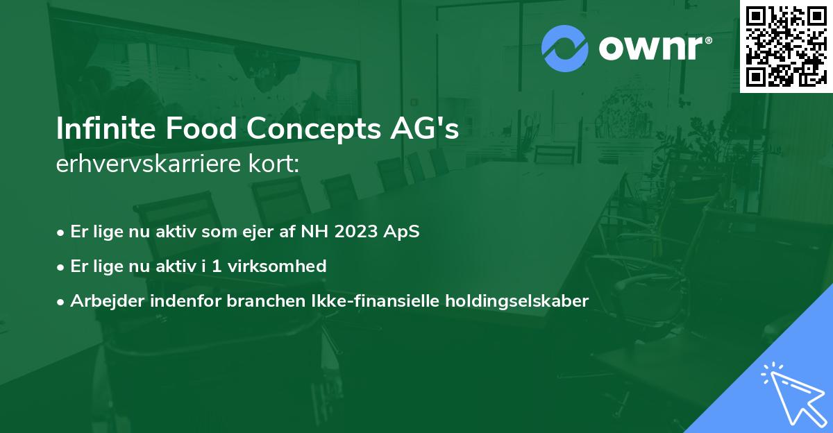 Infinite Food Concepts AG's erhvervskarriere kort