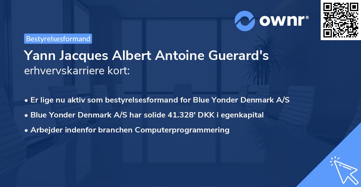 Yann Jacques Albert Antoine Guerard's erhvervskarriere kort