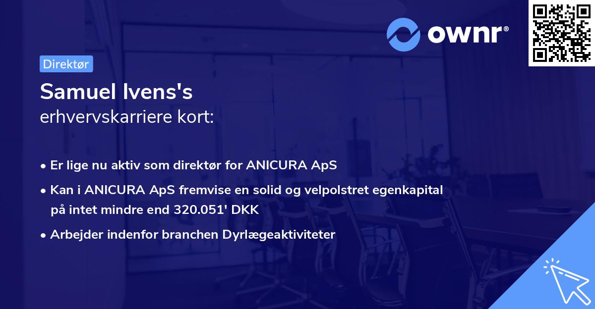Samuel Ivens's erhvervskarriere kort