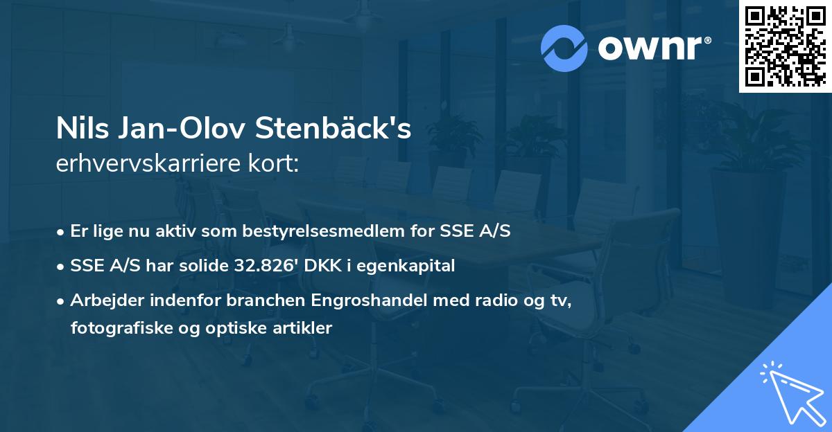 Nils Jan-Olov Stenbäck's erhvervskarriere kort