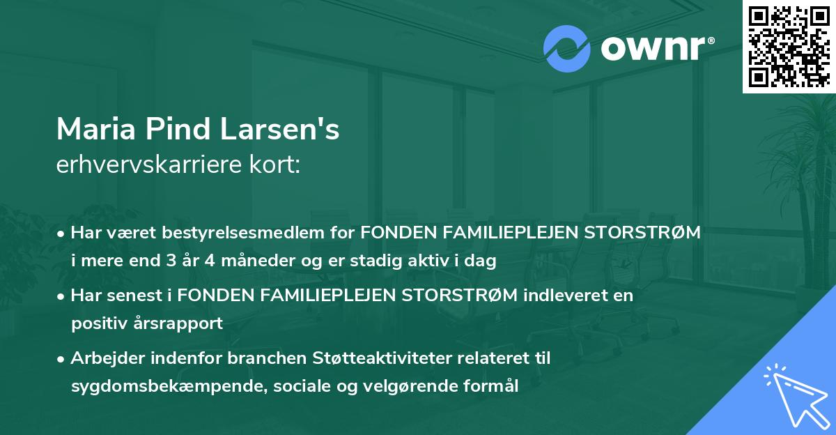 Maria Pind Larsen's erhvervskarriere kort