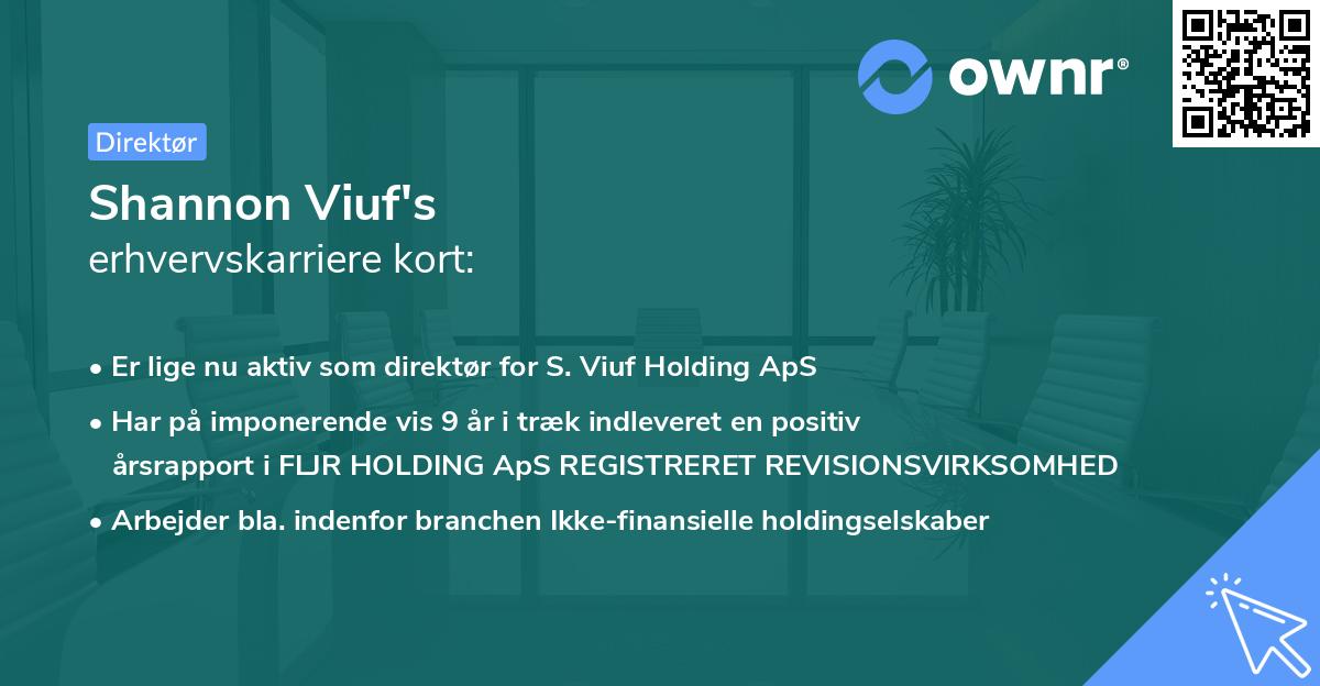Shannon Viuf's erhvervskarriere kort