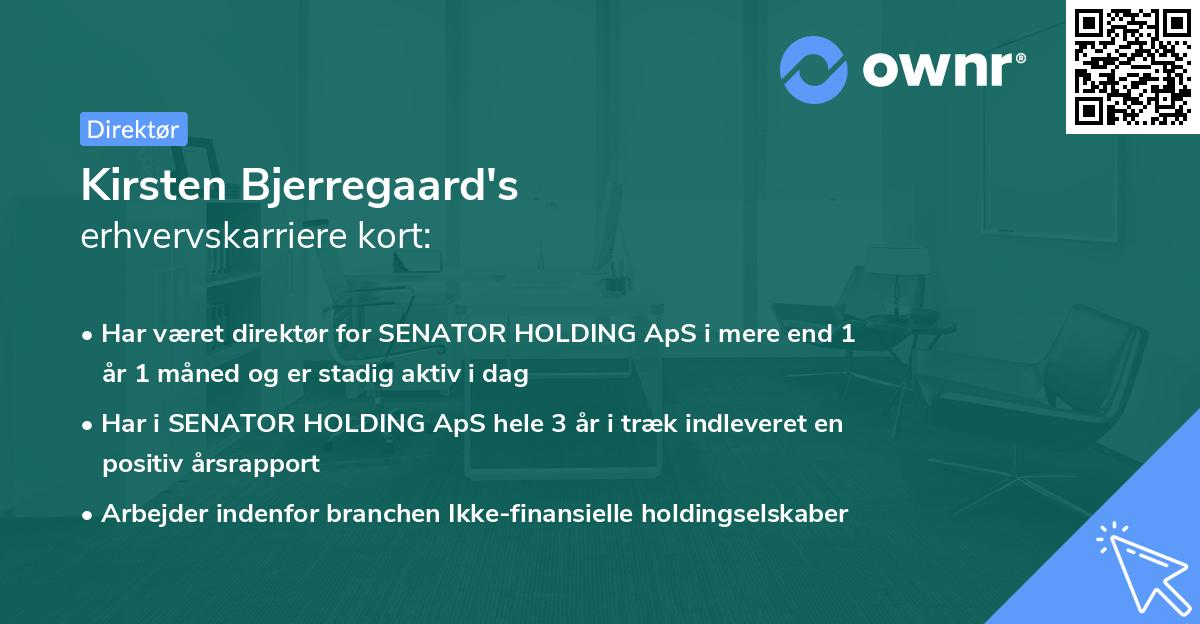 Kirsten Bjerregaard's erhvervskarriere kort