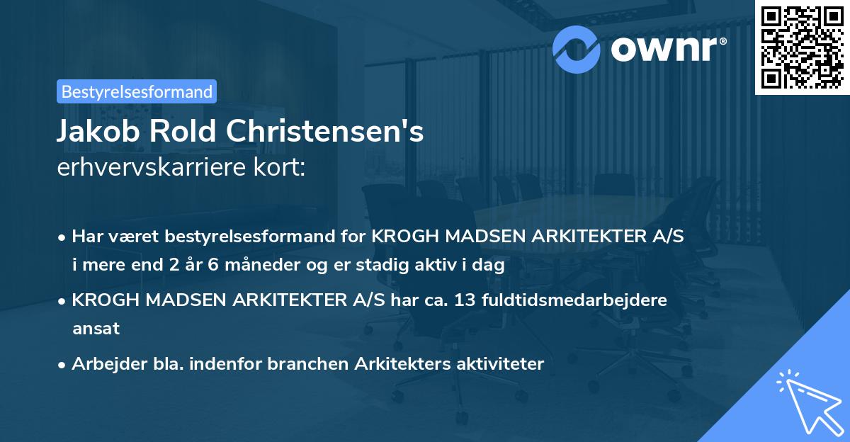 Jakob Rold Christensen's erhvervskarriere kort