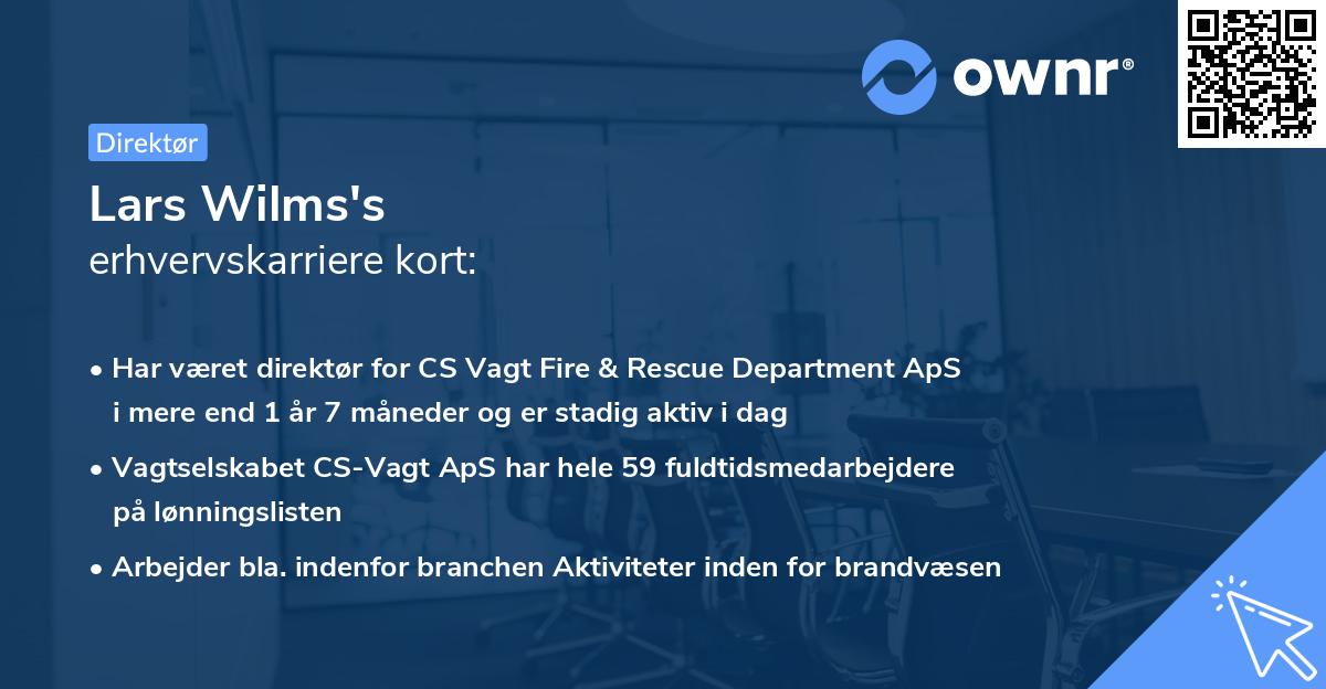 Lars Wilms's erhvervskarriere kort