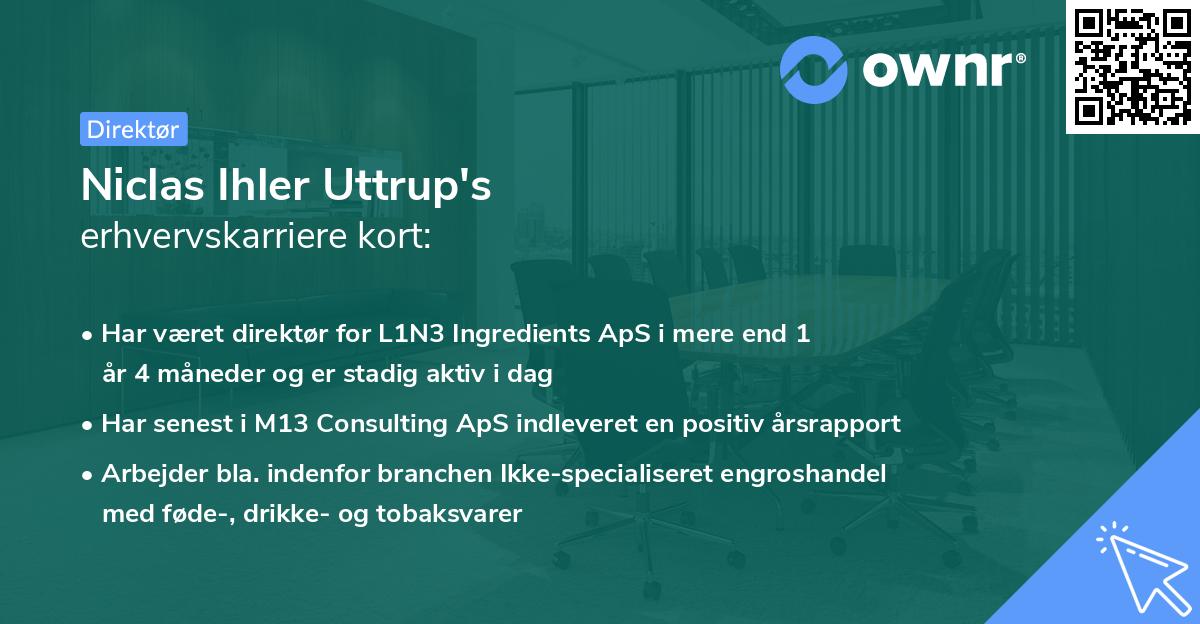 Niclas Ihler Uttrup's erhvervskarriere kort