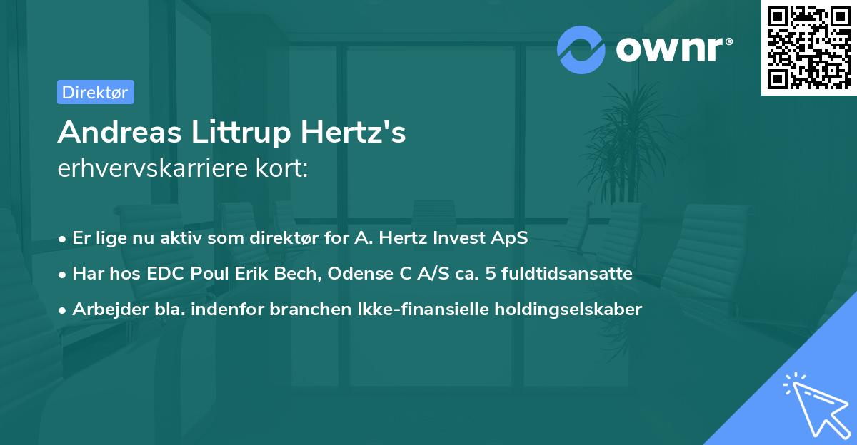 Andreas Littrup Hertz's erhvervskarriere kort