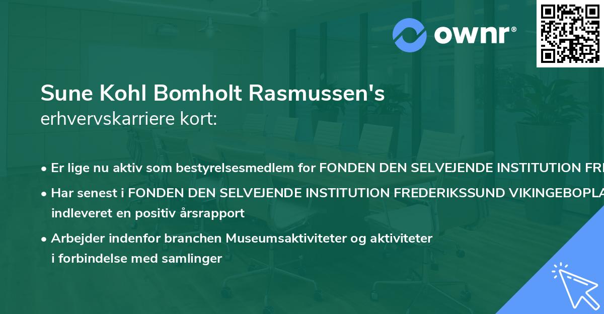 Sune Kohl Bomholt Rasmussen's erhvervskarriere kort