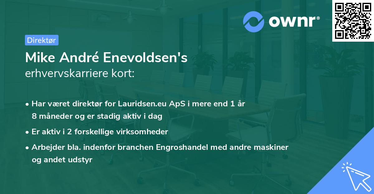 Mike André Enevoldsen's erhvervskarriere kort