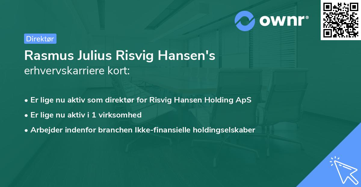 Rasmus Julius Risvig Hansen's erhvervskarriere kort