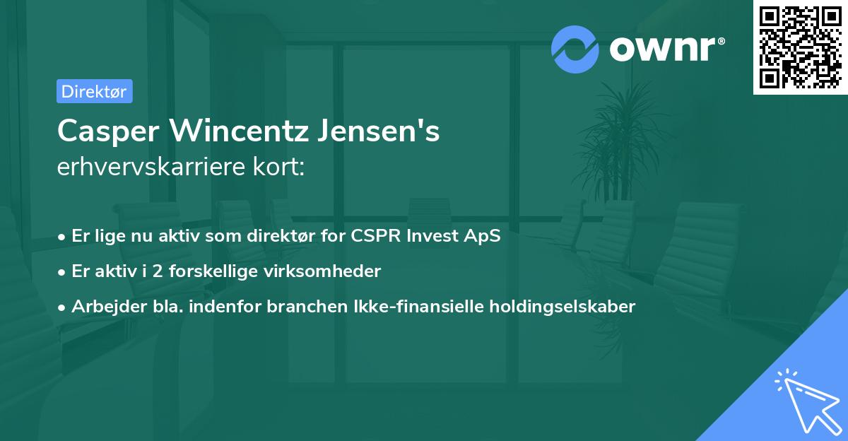 Casper Wincentz Jensen's erhvervskarriere kort